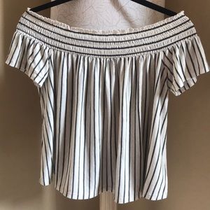 American Eagle off the shoulder striped top